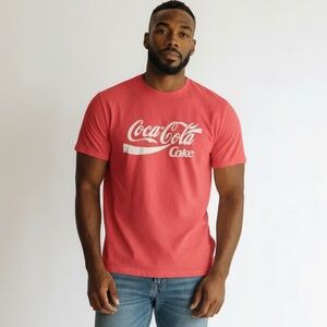 Coca Cola Coke Logo Graphic T-Shirt Red 2XL unisex Soft Blend Short Sleeve